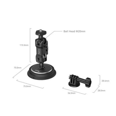 Smallrig Magic Arm Magnetic Suction Cup Mounting Support Kit For Action Cameras 4466 2